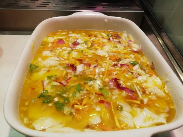 Baccalà  marinato con arancio e cipolla di tropea - Pescheria Belfish