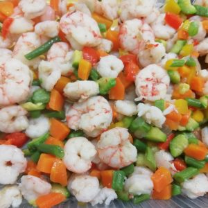 gamberetti e verdure