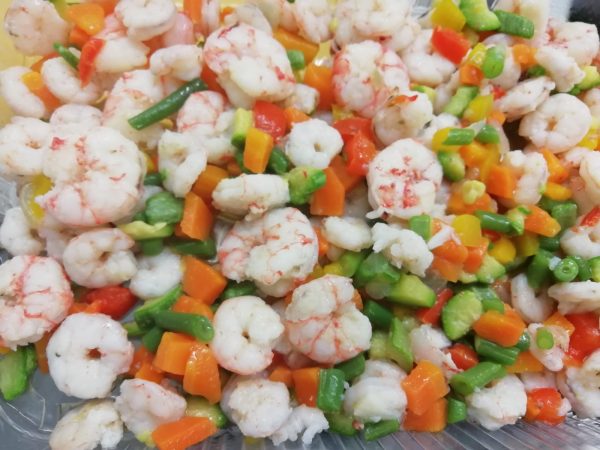 gamberetti e verdure